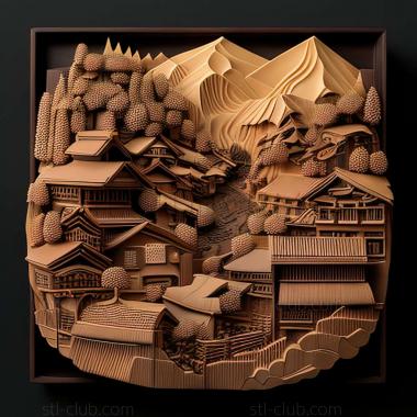 3D model Kitakyushu in Japan (STL)